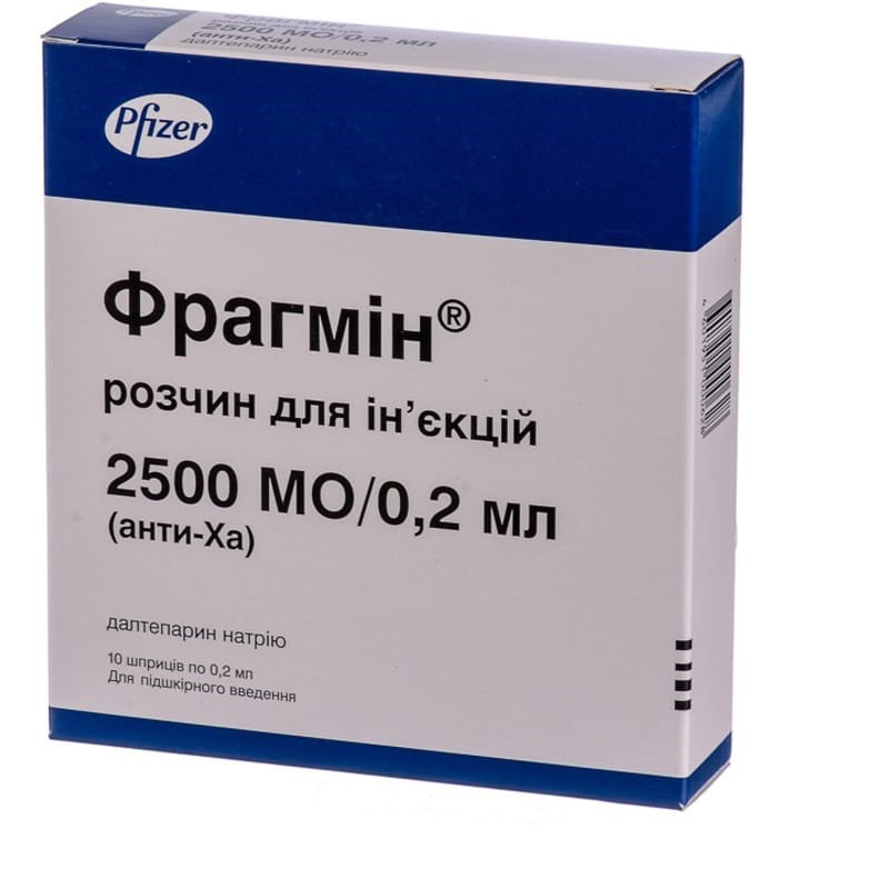 Buy Fragmin Syringe 2500 IU/0.2 ml, 10 syringes of 0.2 ml
