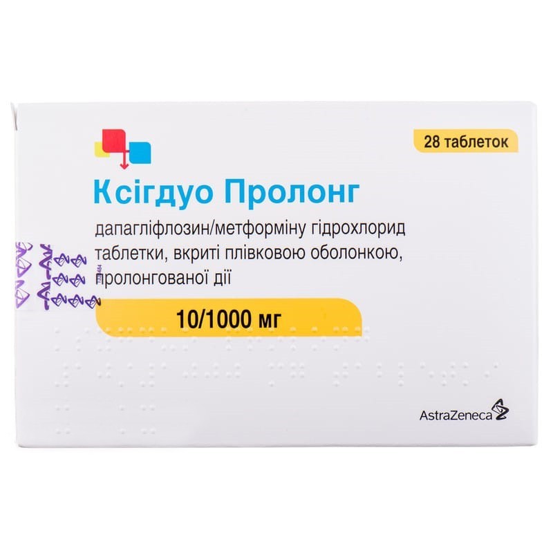 Buy Xigduo Tablets 10 mg + 1000 mg, 28 tablets