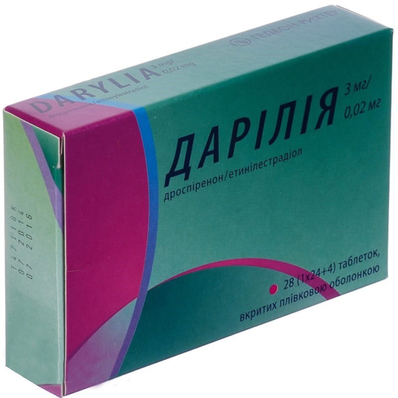 Buy Darilia Tablets 3 mg + 0.02 mg, 28 tablets