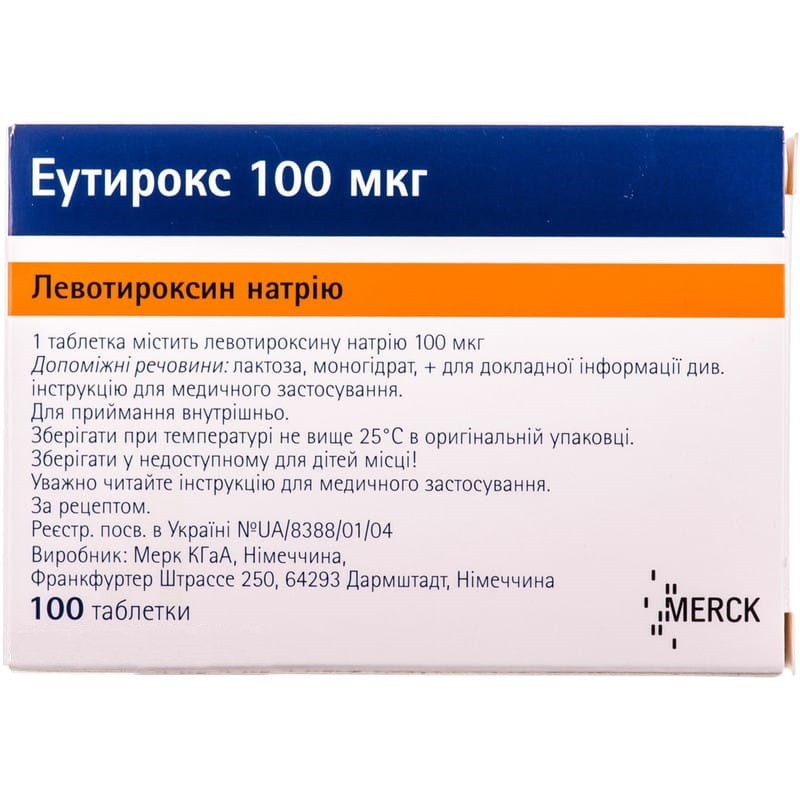Buy Euthyrox Tablets 0.1 mg, 100 tablets