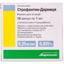 Buy Strofantin ampoules 0.25 mg/ml, 10 ampoules of 1 ml
