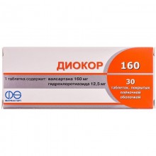 Buy Diocor Tablets 160 mg + 12.5 mg, 30 tablets